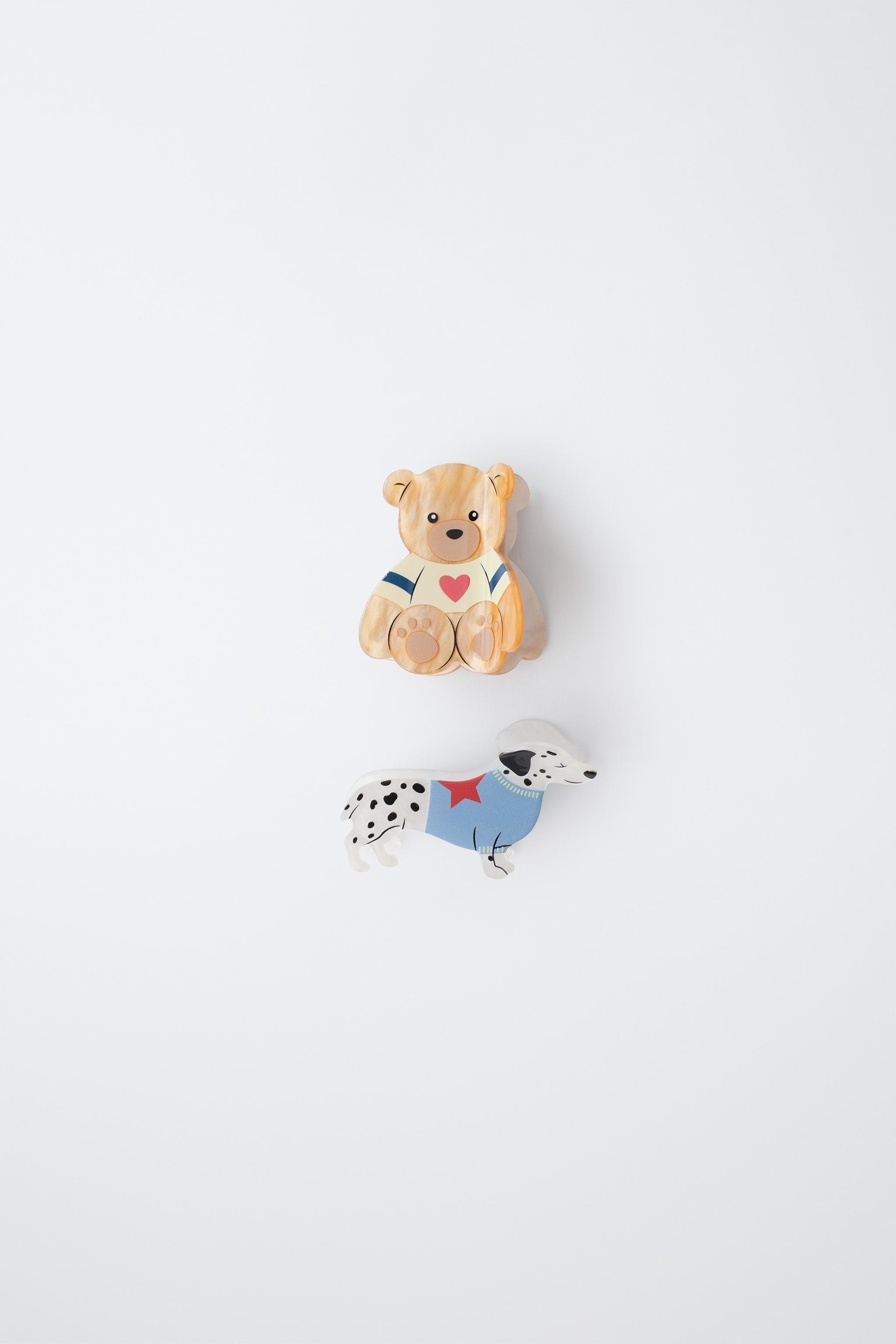 LOT DE DEUX PINCES OURS ET CHIEN